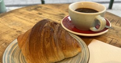 Coffee and croissant breakfast at Bageri Budapest