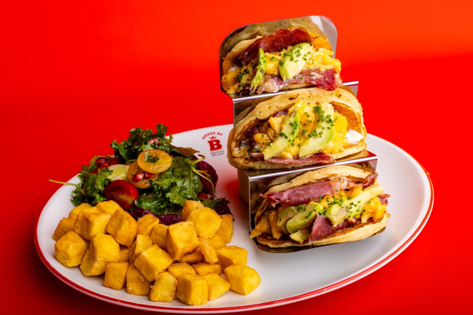 Egg and avocado taco sandwich at House of B Suadiye