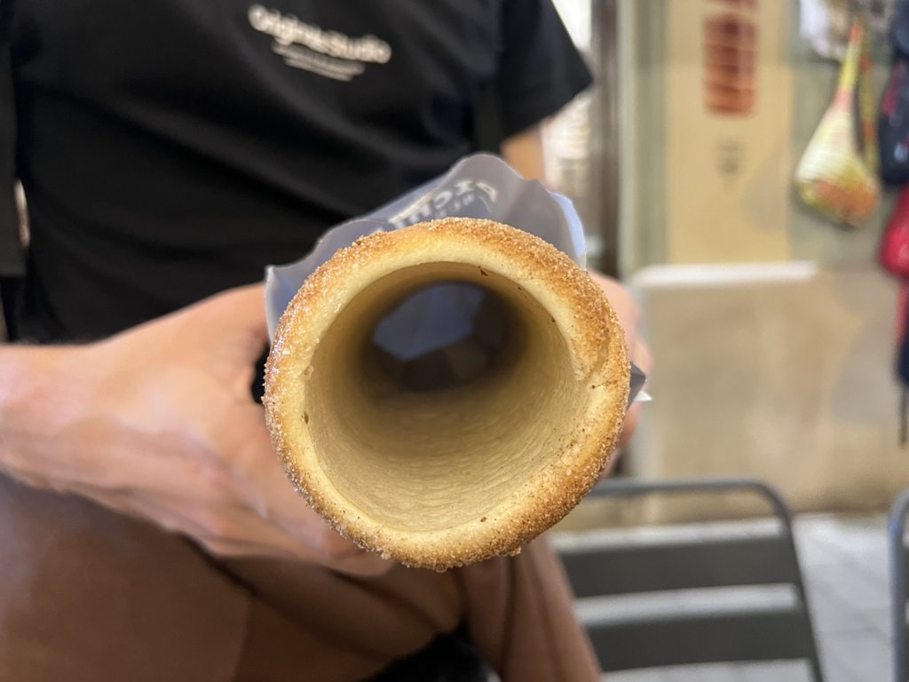 The hollow center of our unfilled chimney cake