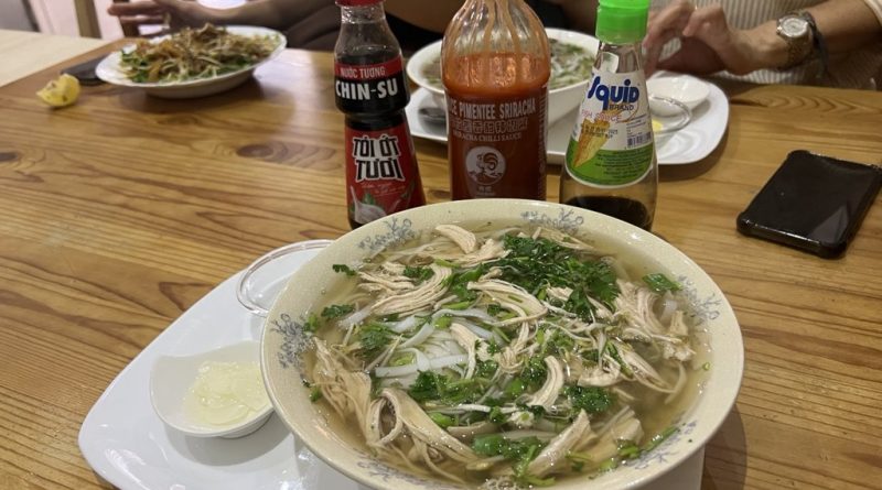 Pho bowls and a noodle dish at Pho Very Good Budapest