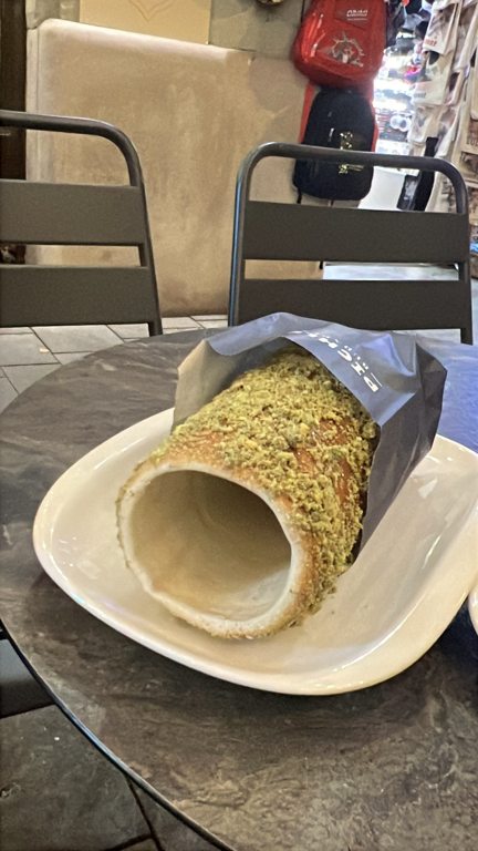 The unfilled pistachio chimney cake we preferred